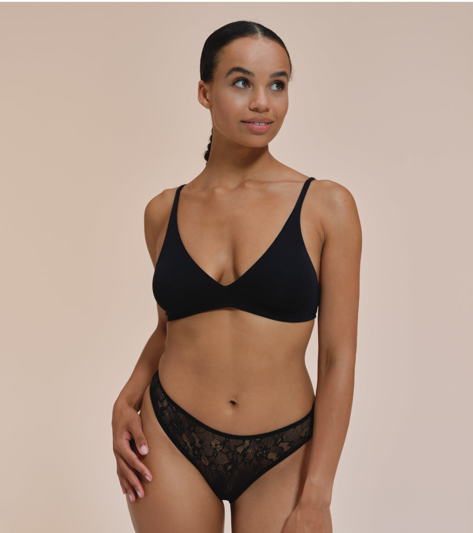 All Lace Brief - Recycled Nylon - Black