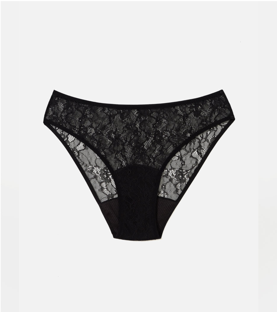 All Lace Brief - Recycled Nylon - Black