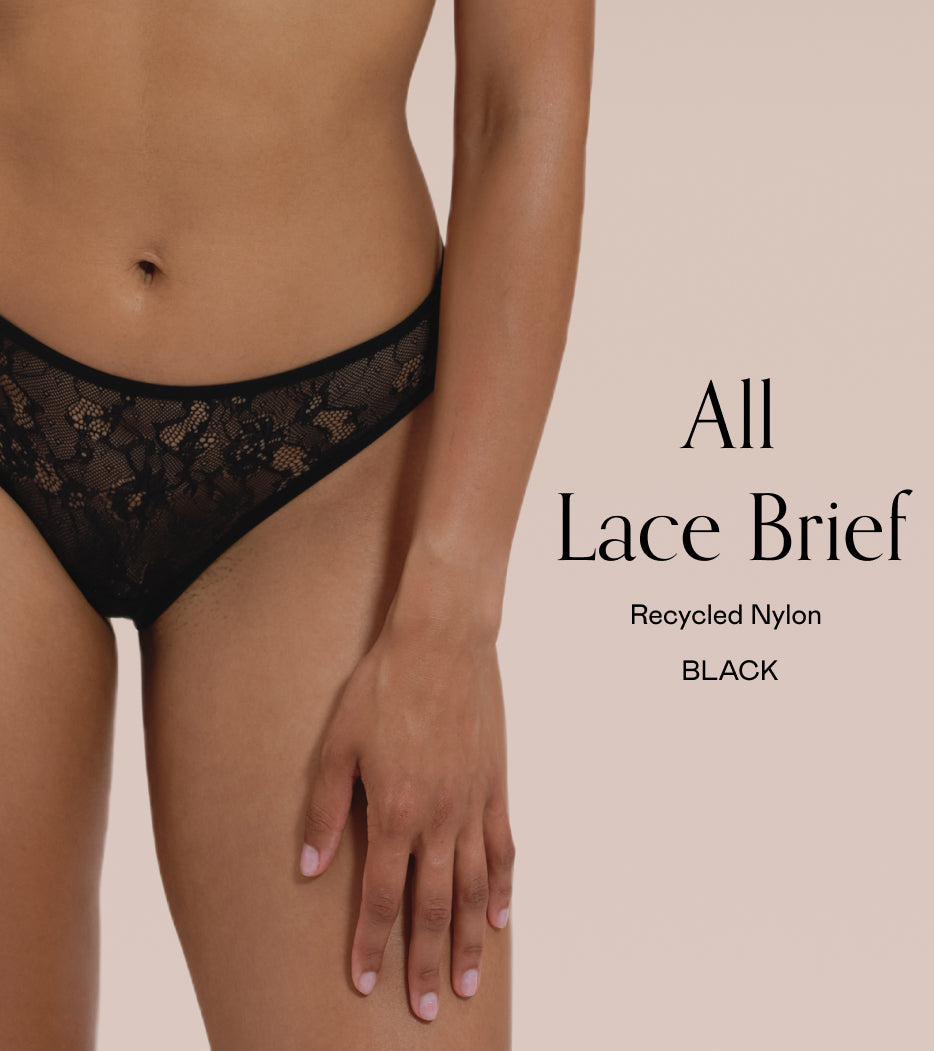 All Lace Brief Pack Black - 3 pcs