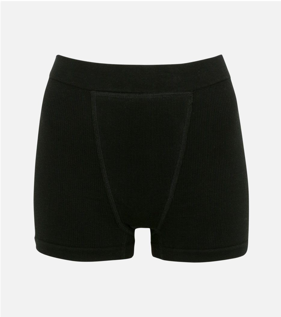 Seamless Ribbed Boxer Short - Black