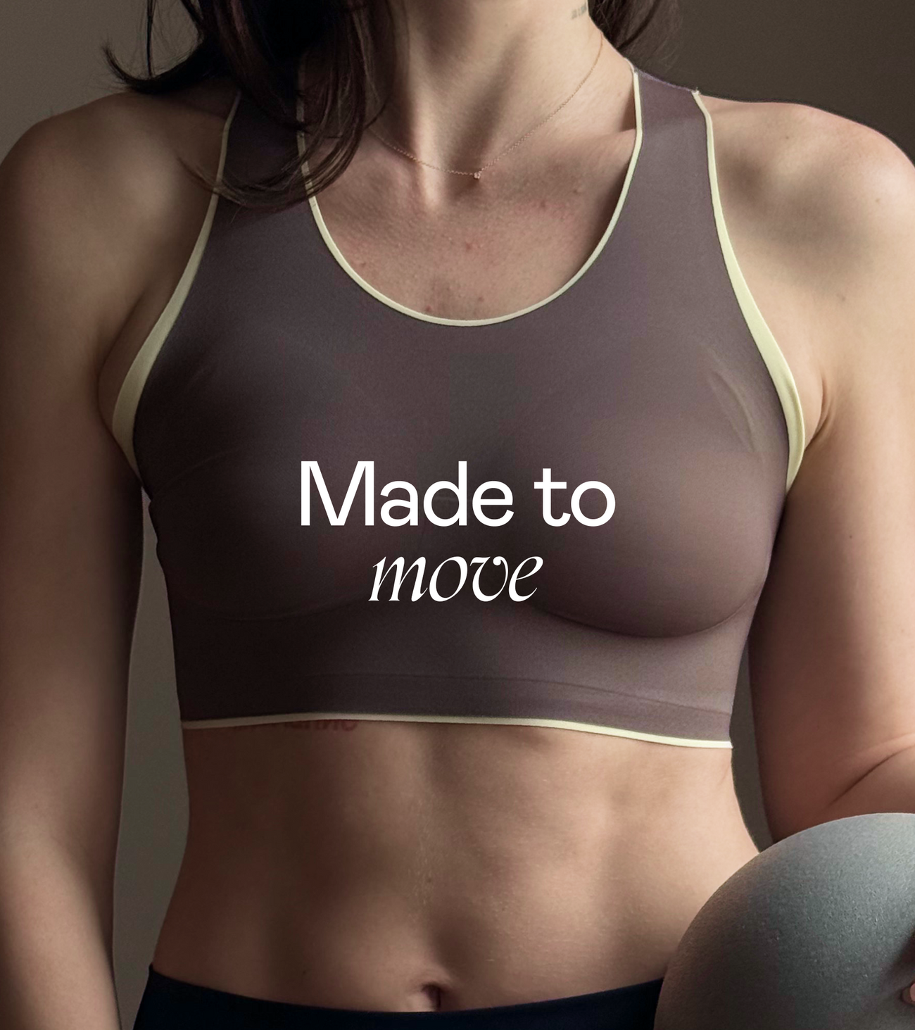 Sports Bra - Brown & Yellow