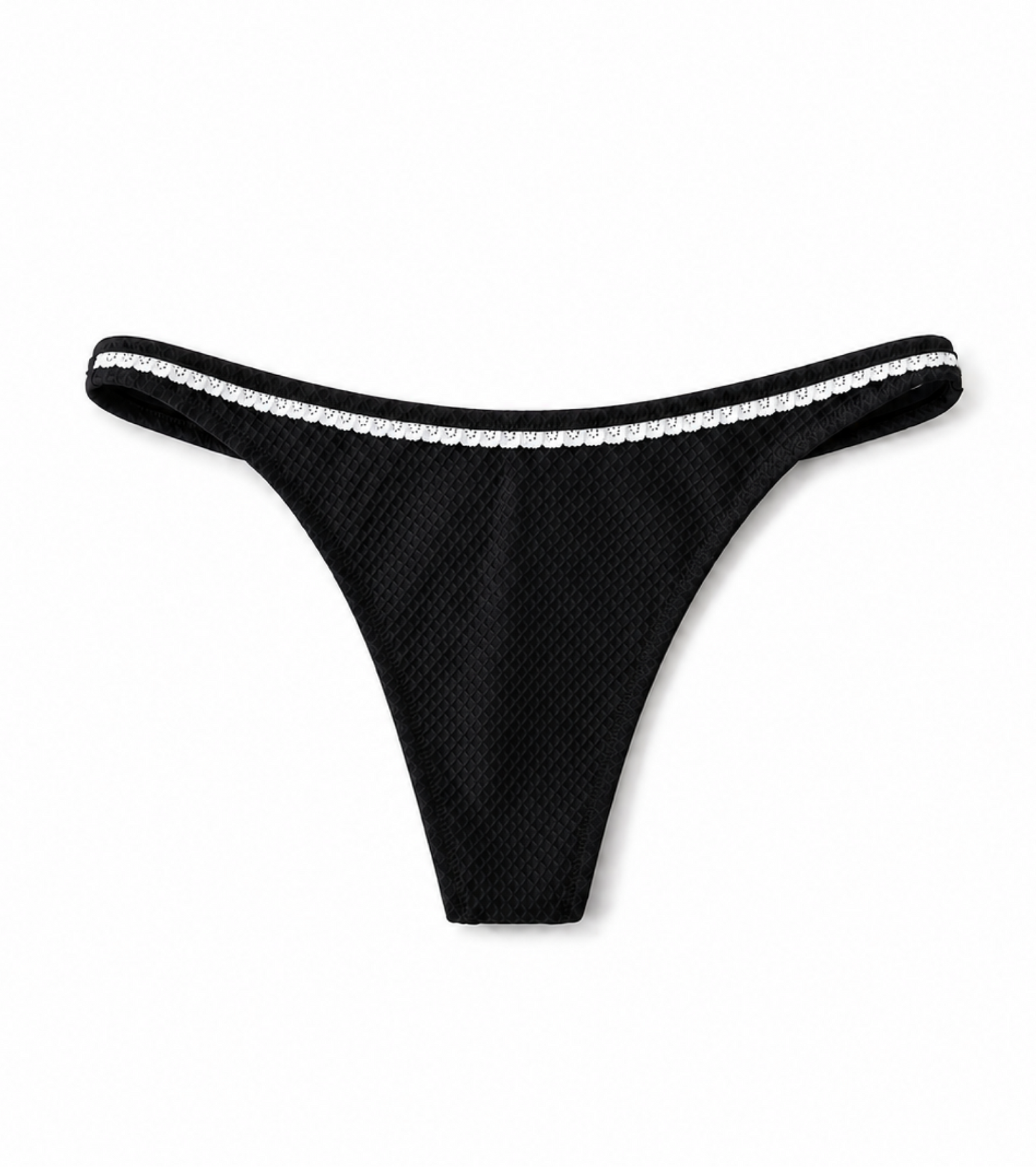 Swimwear - Waffle - Thong - Black