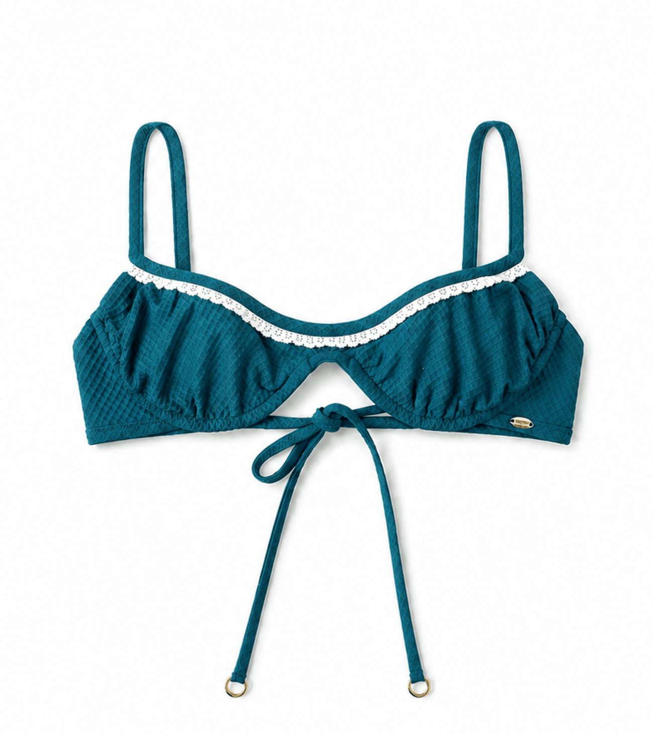 Swimwear - Waffle - Wired - Top - Teal